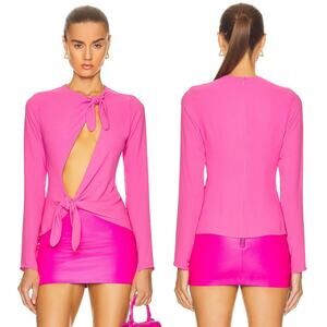 THE ATTICO ZELDA BLOUSE in Neon Fuchsia Pink IT40 / SMALL